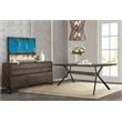 Armen Living Nevada Modern Wood 2PC Set Dining Table and Sideboard in Dark Brown