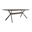 Armen Living Nevada Modern Wood 2PC Set Dining Table and Sideboard in Dark Brown