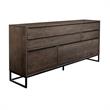 Armen Living Nevada Modern Wood 2PC Set Dining Table and Sideboard in Dark Brown