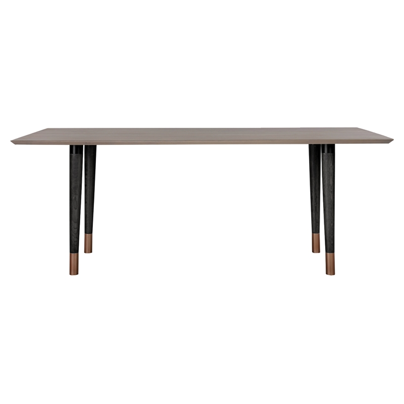 Armne Living Turin Solid Wood Dining Table and Buffet Set - Brushed Black/Copper
