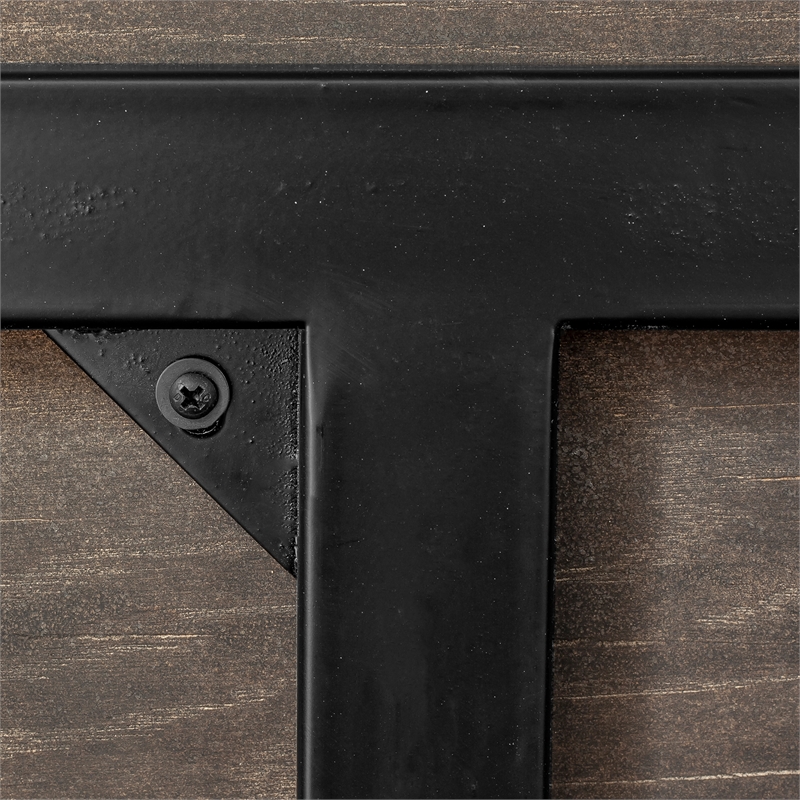 Armne Living Turin Solid Wood Dining Table and Buffet Set - Brushed Black/Copper