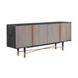 Armne Living Turin Solid Wood Dining Table and Buffet Set - Brushed Black/Copper