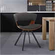 Armen Living Ulric Modern Wood Dining Room Accent Chair in Gray/Walnut