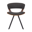 Armen Living Ulric Modern Wood Dining Room Accent Chair in Gray/Walnut
