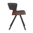 Armen Living Ulric Modern Wood Dining Room Accent Chair in Gray/Walnut