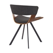 Armen Living Ulric Modern Wood Dining Room Accent Chair in Gray/Walnut