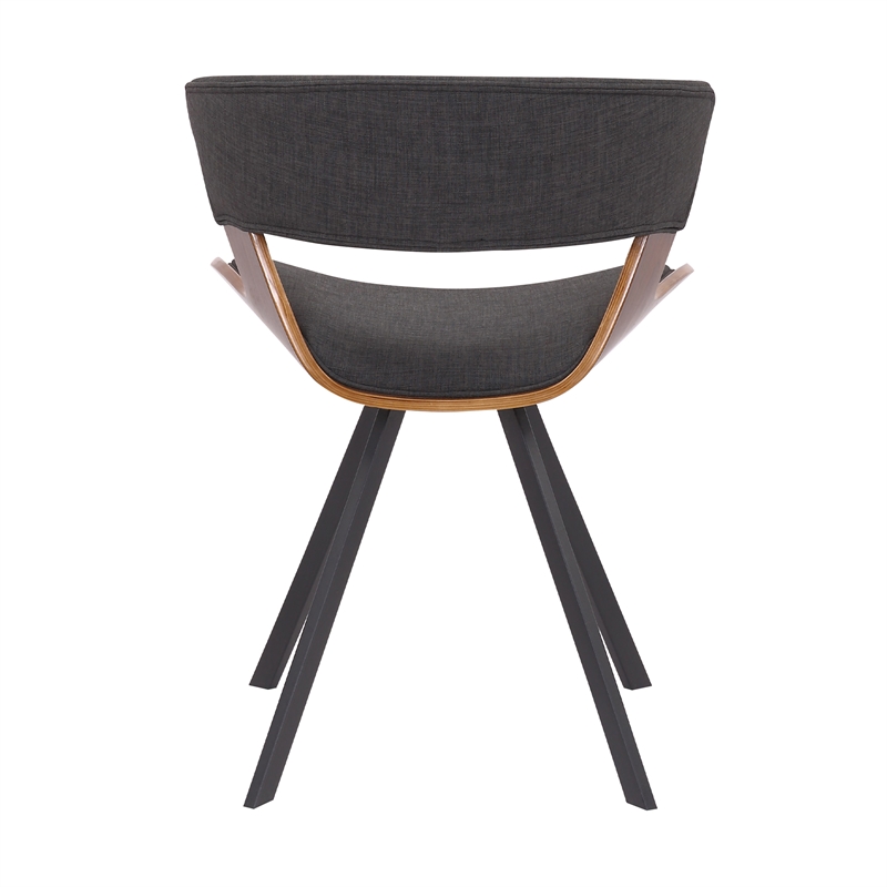 Armen Living Ulric Modern Wood Dining Room Accent Chair in Gray/Walnut