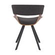 Armen Living Ulric Modern Wood Dining Room Accent Chair in Gray/Walnut