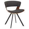 Armen Living Ulric Modern Wood Dining Room Accent Chair in Gray/Walnut