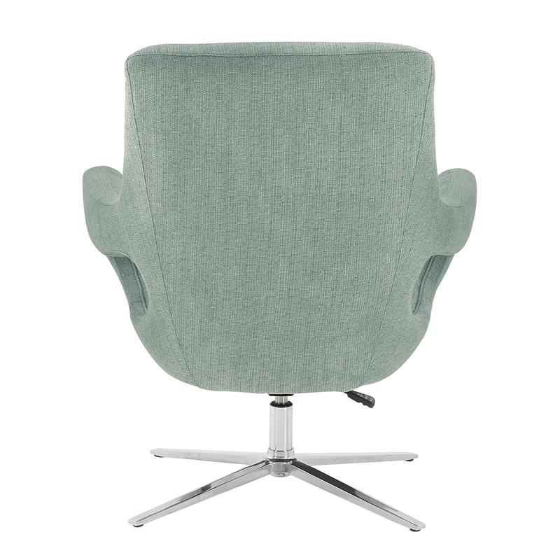 Armen Living Quinn Adjustable Modern Fabric Swivel Accent Chair with Spa Blue
