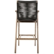 Brielle Outdoor Light Eucalyptus Wood and Charcoal Rope Counter Height Stool