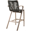 Brielle Outdoor Light Eucalyptus Wood and Charcoal Rope Counter Height Stool
