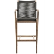 Brielle Outdoor Light Eucalyptus Wood and Charcoal Rope Counter Height Stool
