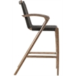 Brielle Outdoor Light Eucalyptus Wood and Charcoal Rope Counter Height Stool