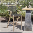 Brielle Outdoor Light Eucalyptus Wood and Charcoal Rope Counter Height Stool
