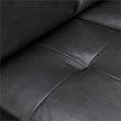 Armen Living Bergen Modern Leather Square Arm Sofa in Pewter