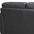 Armen Living Bergen Modern Leather Square Arm Sofa in Pewter