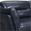 Armen Living Franz Modern Genuine Leather Sofa in Blue Midnight