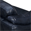 Armen Living Franz Modern Genuine Leather Sofa in Blue Midnight