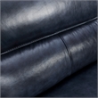 Armen Living Franz Modern Genuine Leather Sofa in Blue Midnight