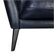 Armen Living Franz Modern Genuine Leather Sofa in Blue Midnight