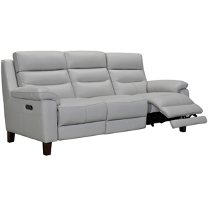 Armen Living Hayward 82&quot Modern Leather Power Reclining Sofa in Dove Gray