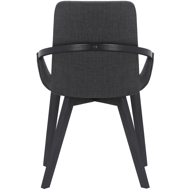 Armen Living Greisen Modern Fabric Dining Room Chair in Charcoal/Black