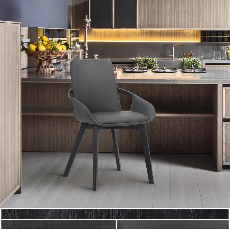 Armen Living Greisen Modern Fabric Dining Room Chair in Gray/Black