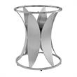 Armen Living Petal Round Stainless Steel/Glass Dining Table in Chrome/Clear