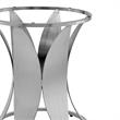 Armen Living Petal Round Stainless Steel/Glass Dining Table in Chrome/Clear