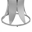 Armen Living Petal Round Stainless Steel/Glass Dining Table in Chrome/Clear