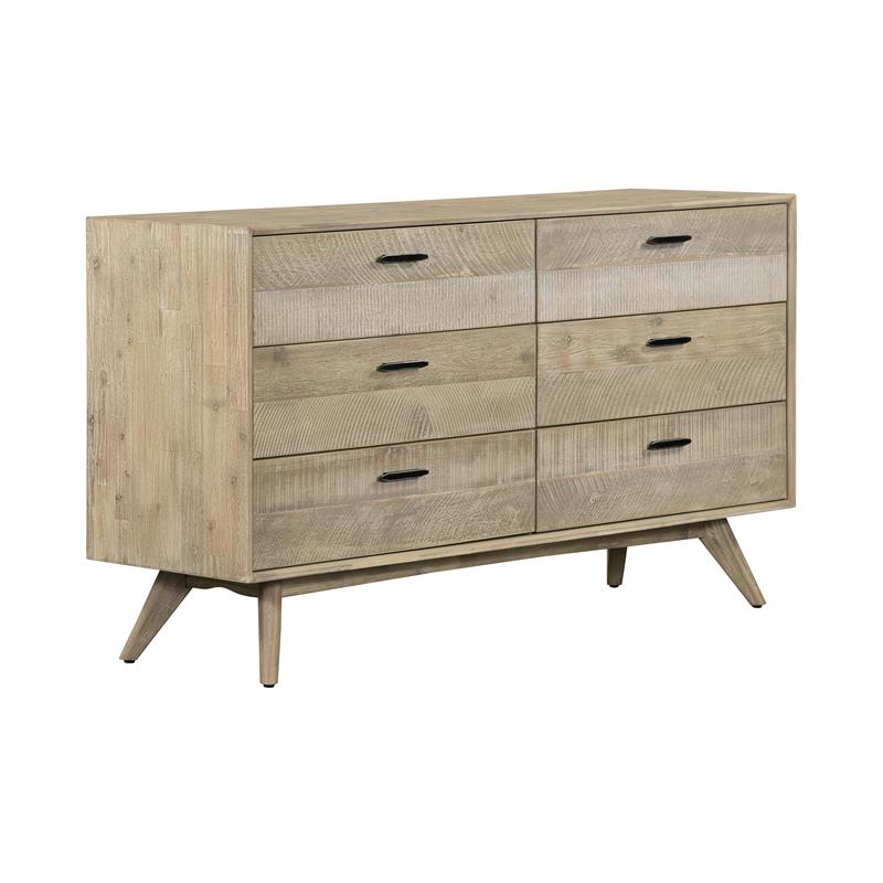 Armen Living Baly 4-Piece Wood Queen Loft Bedroom Set in Gray Sandblast