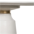 Armen Living Pinni Round Contemporary Stone Dining Table in White/Bronze