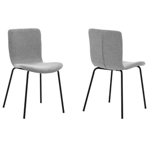 Armen Living Gillian 19&quot Fabric Dining Room Chairs in Gray/Black (Set of 2)