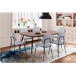Armen Living Lucy Modern Velvet & Metal Dining Chair in Gray (Set of 2)
