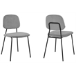 Armen Living Lucy Modern Velvet & Metal Dining Chair in Gray (Set of 2)