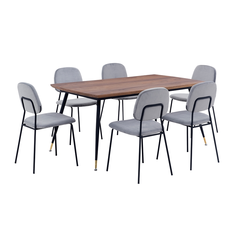 Armen Living Messina and Lucy 7 Piece Rectangular Dining Set