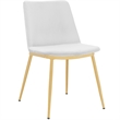 Armen Living Messina 5-Piece Rectangular Velvet/Wood Dining Set in White/Walnut