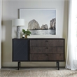 Armen Living Cross 3-Drawer and 1-Door Modern Wood Dresser in Oak