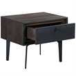 Armen Living Cross 1-Drawer Modern Wood Nightstand in Oak/Dark Gray