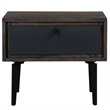 Armen Living Cross 1-Drawer Modern Wood Nightstand in Oak/Dark Gray