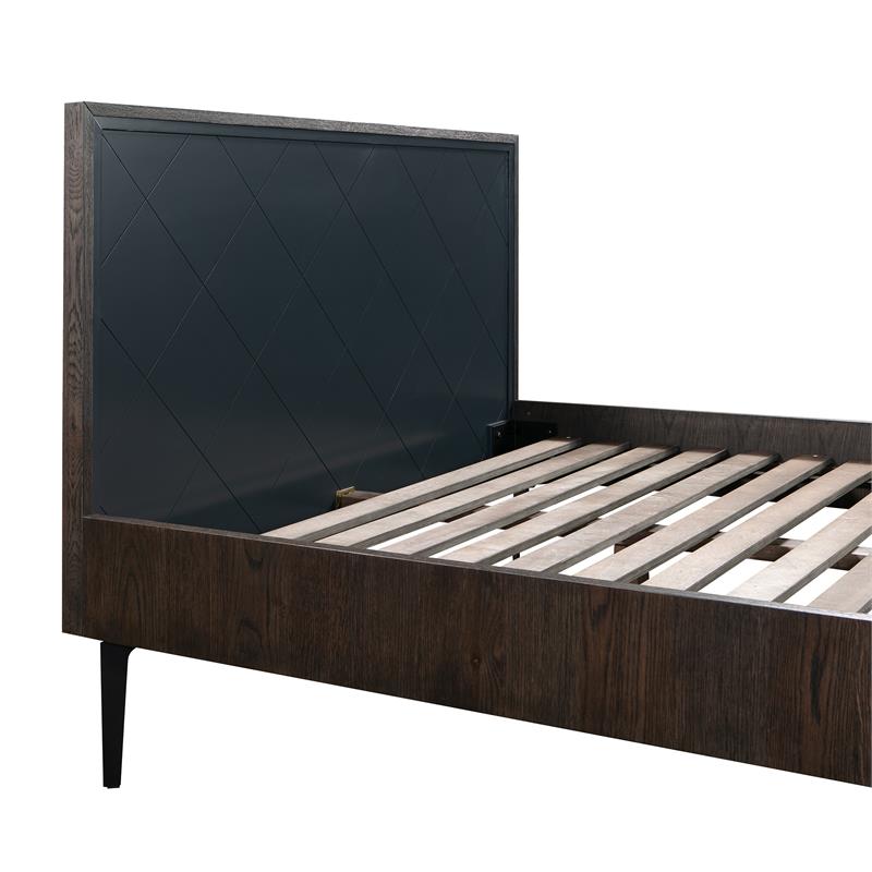 Armen Living Cross 3-Piece Modern Wood King Bedroom Set in Dark Gray/Black