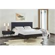 Armen Living Cross 3-Piece Modern Wood King Bedroom Set in Dark Gray/Black