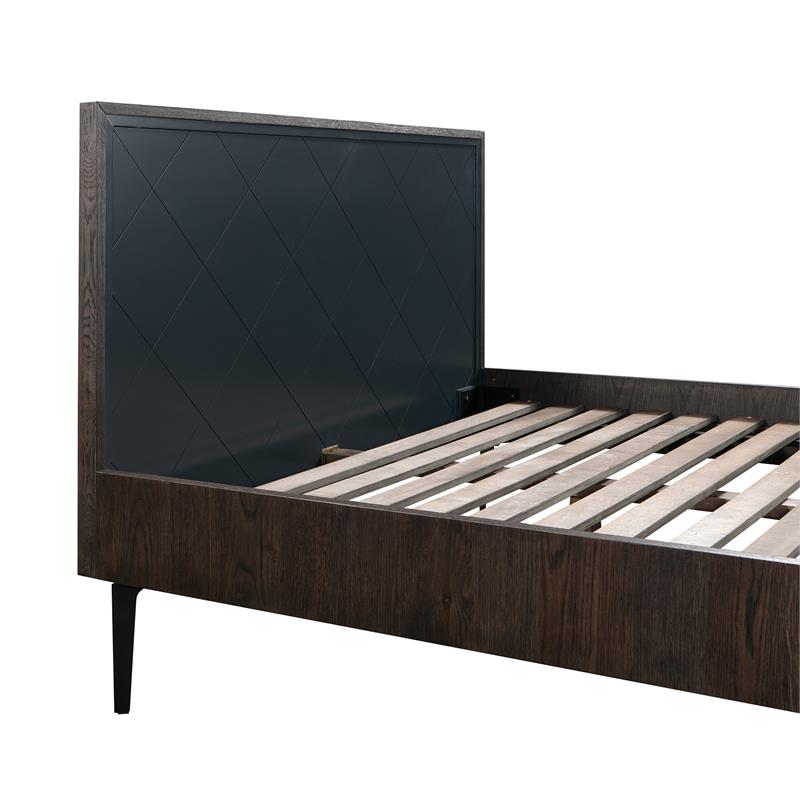 Armen Living Cross 3-Piece Modern Wood Queen Bedroom Set in Dark Gray/Black