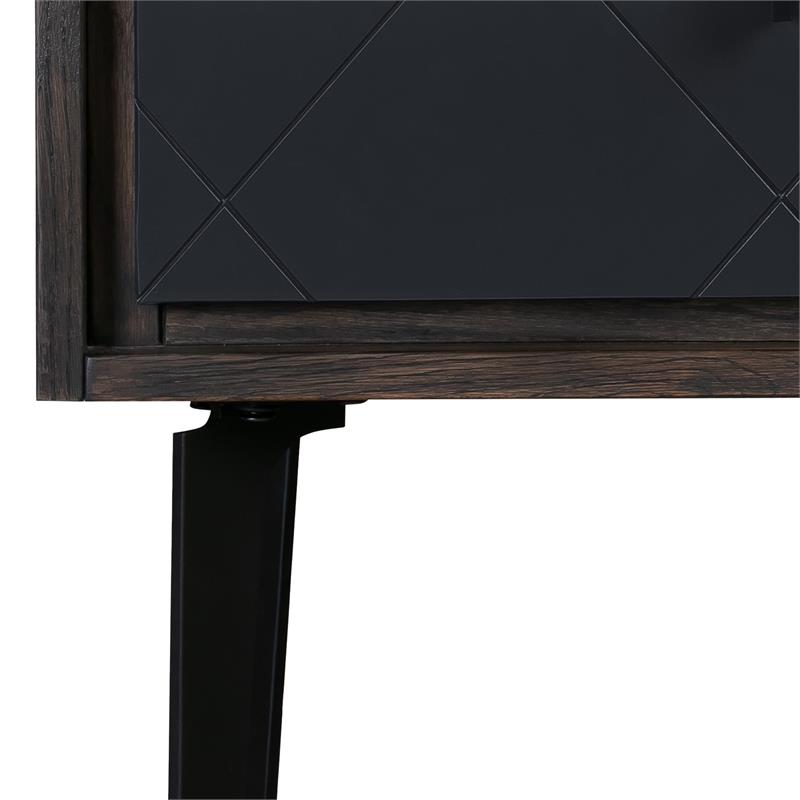 Armen Living Cross 3-Piece Modern Wood Queen Bedroom Set in Dark Gray/Black