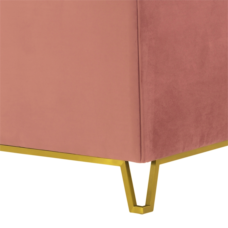 Armen Living Everest Upholstered Fabric Sofa Accent Chair in Blush Pink/Gold