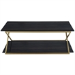 Armen Living Westlake Modern Wood & Metal Coffee Table in Dark Brown/Gold