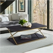 Armen Living Westlake Modern Wood & Metal Coffee Table in Dark Brown/Gold