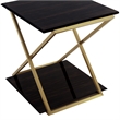Armen Living Westlake Modern Wood End Table in Dark Brown/Gold