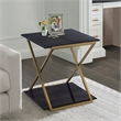 Armen Living Westlake Modern Wood End Table in Dark Brown/Gold
